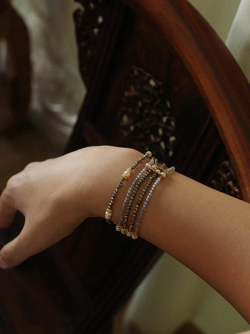Bohemian Multi - Layer Faceted Golden Ore Bracelet - floysun