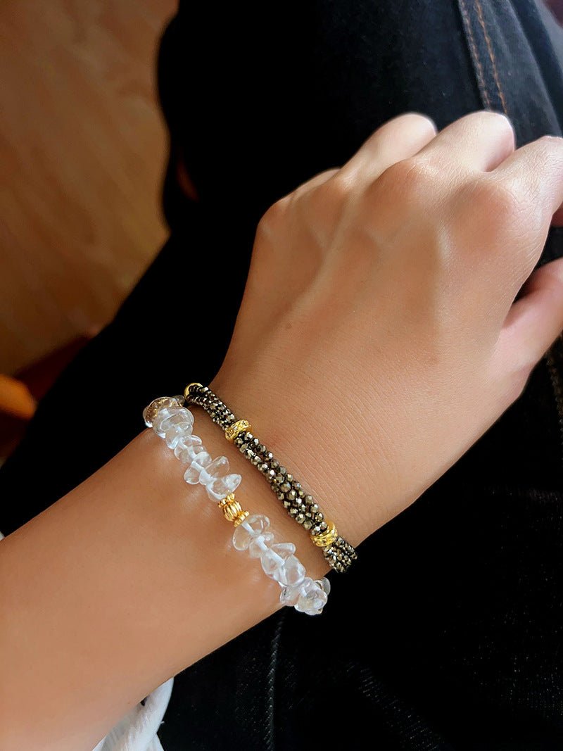 Bohemian Multi - Layer Faceted Golden Ore Bracelet - floysun