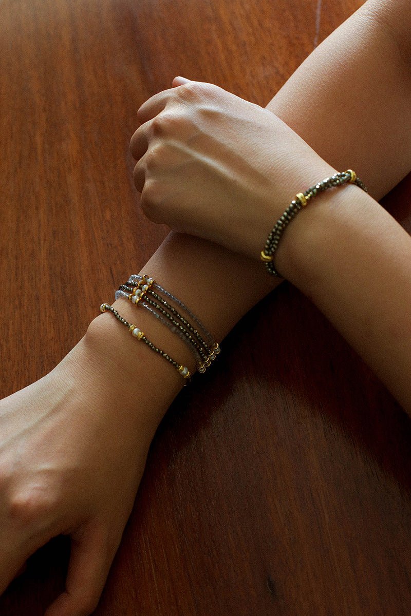 Bohemian Multi - Layer Faceted Golden Ore Bracelet - floysun