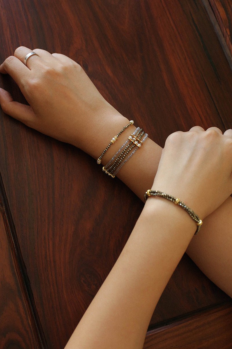 Bohemian Multi - Layer Faceted Golden Ore Bracelet - floysun