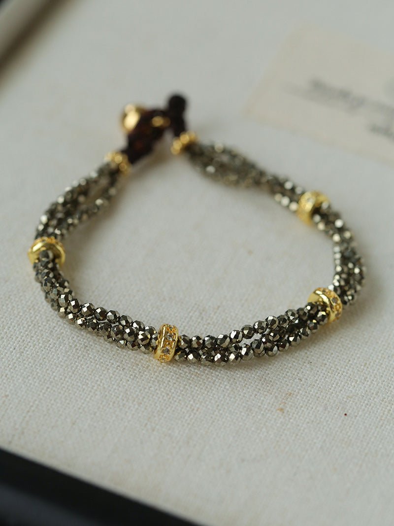 Bohemian Multi - Layer Faceted Golden Ore Bracelet - floysun