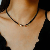 Bohemian Soulbound Double - Layer Necklace – Gold Ore & Black Spinel - floysun