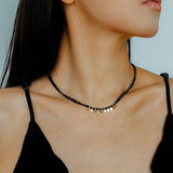 Bohemian Soulbound Double - Layer Necklace – Gold Ore & Black Spinel - floysun