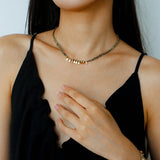 Bohemian Soulbound Double - Layer Necklace – Gold Ore & Black Spinel - floysun