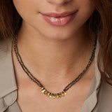 Bohemian Soulbound Double - Layer Necklace – Gold Ore & Black Spinel - floysun