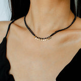 Bohemian Soulbound Double - Layer Necklace – Gold Ore & Black Spinel - floysun