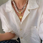 Bohemian Soulbound Double - Layer Necklace – Gold Ore & Black Spinel - floysun