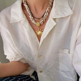 Bohemian Soulbound Double - Layer Necklace – Gold Ore & Black Spinel - floysun