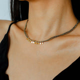 Bohemian Soulbound Double - Layer Necklace – Gold Ore & Black Spinel - floysun