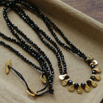 Bohemian Soulbound Double - Layer Necklace – Gold Ore & Black Spinel - floysun