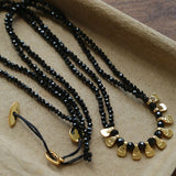 Bohemian Soulbound Double - Layer Necklace – Gold Ore & Black Spinel - floysun