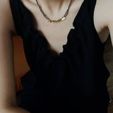 Bohemian Soulbound Double - Layer Necklace – Gold Ore & Black Spinel - floysun