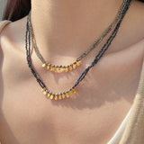 Bohemian Soulbound Double - Layer Necklace – Silver Ore - floysun