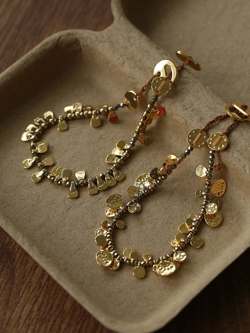 Bohemian Vintage Coin Gold Ore Beaded Bracelet - floysun