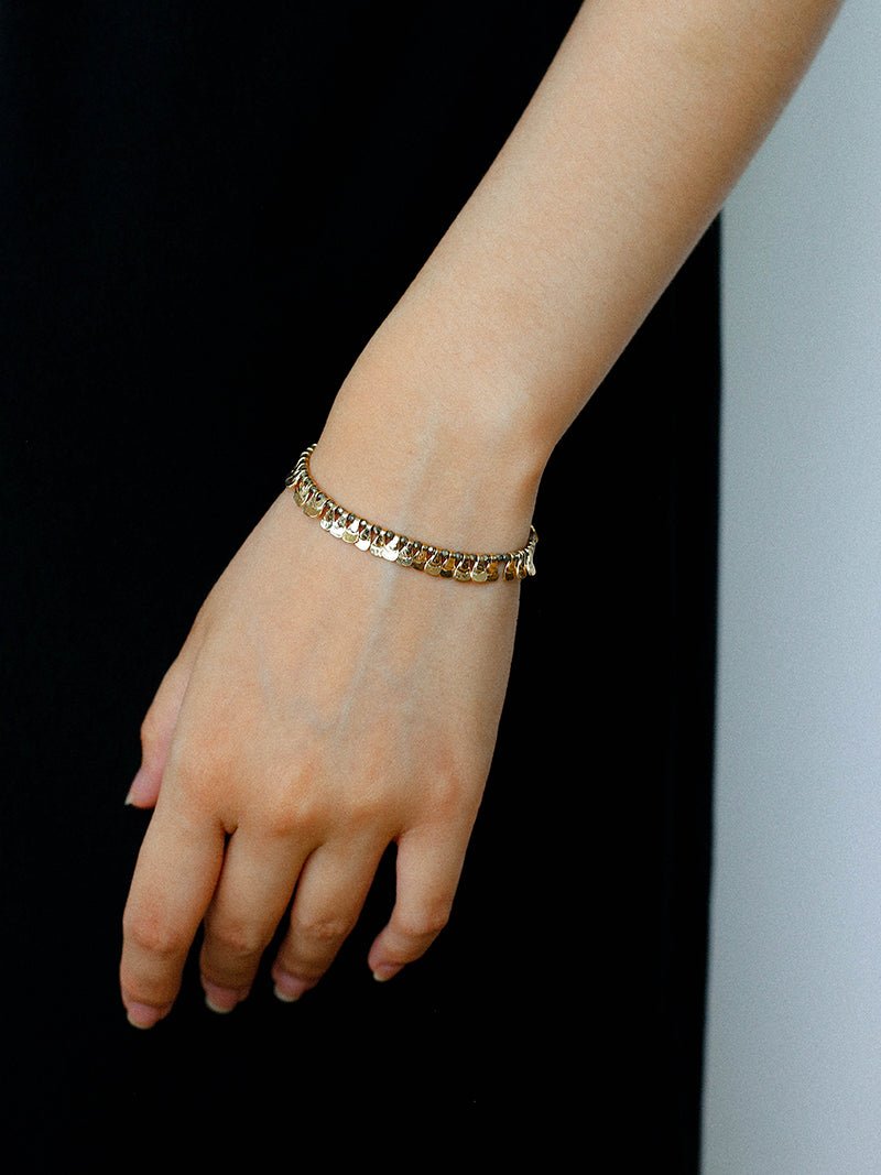 Bohemian Vintage Coin Gold Ore Beaded Bracelet - floysun