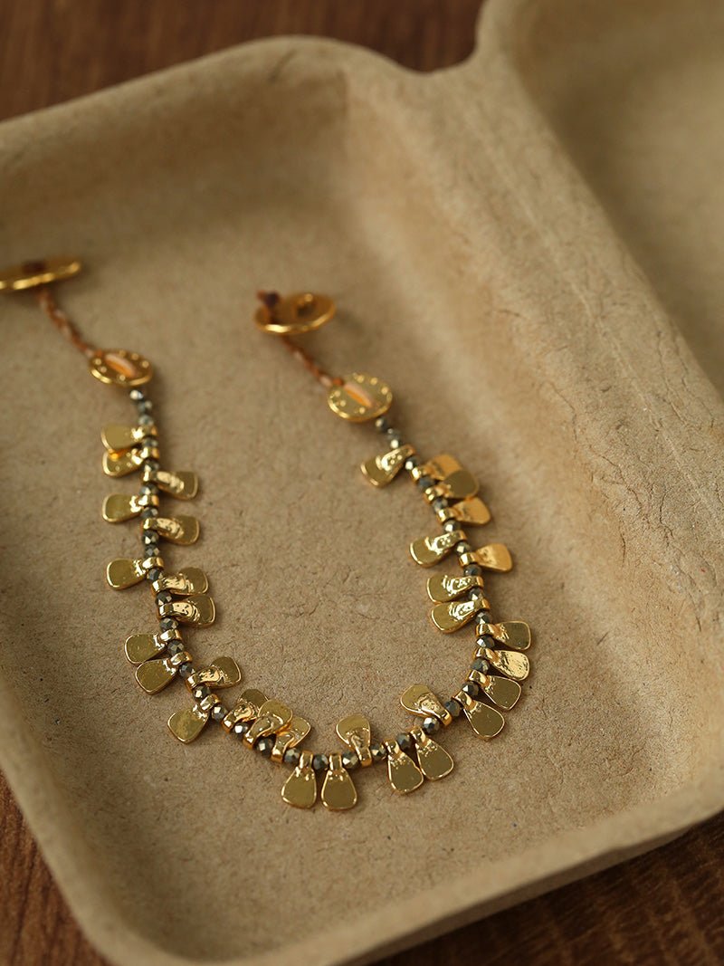Bohemian Vintage Coin Gold Ore Beaded Bracelet - floysun