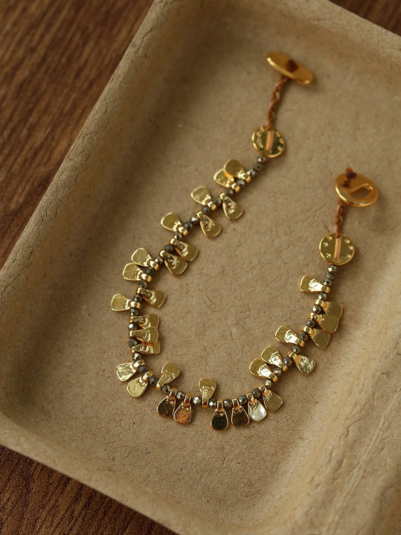 Bohemian Vintage Coin Gold Ore Beaded Bracelet - floysun