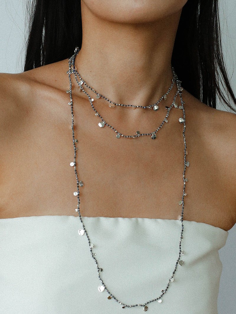 Bohemian Woven Natural Stone Necklace – Silver Accents - floysun