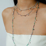 Bohemian Woven Natural Stone Necklace – Silver Accents - floysun