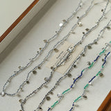 Bohemian Woven Natural Stone Necklace – Silver Accents - floysun