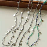 Bohemian Woven Natural Stone Necklace – Silver Accents - floysun
