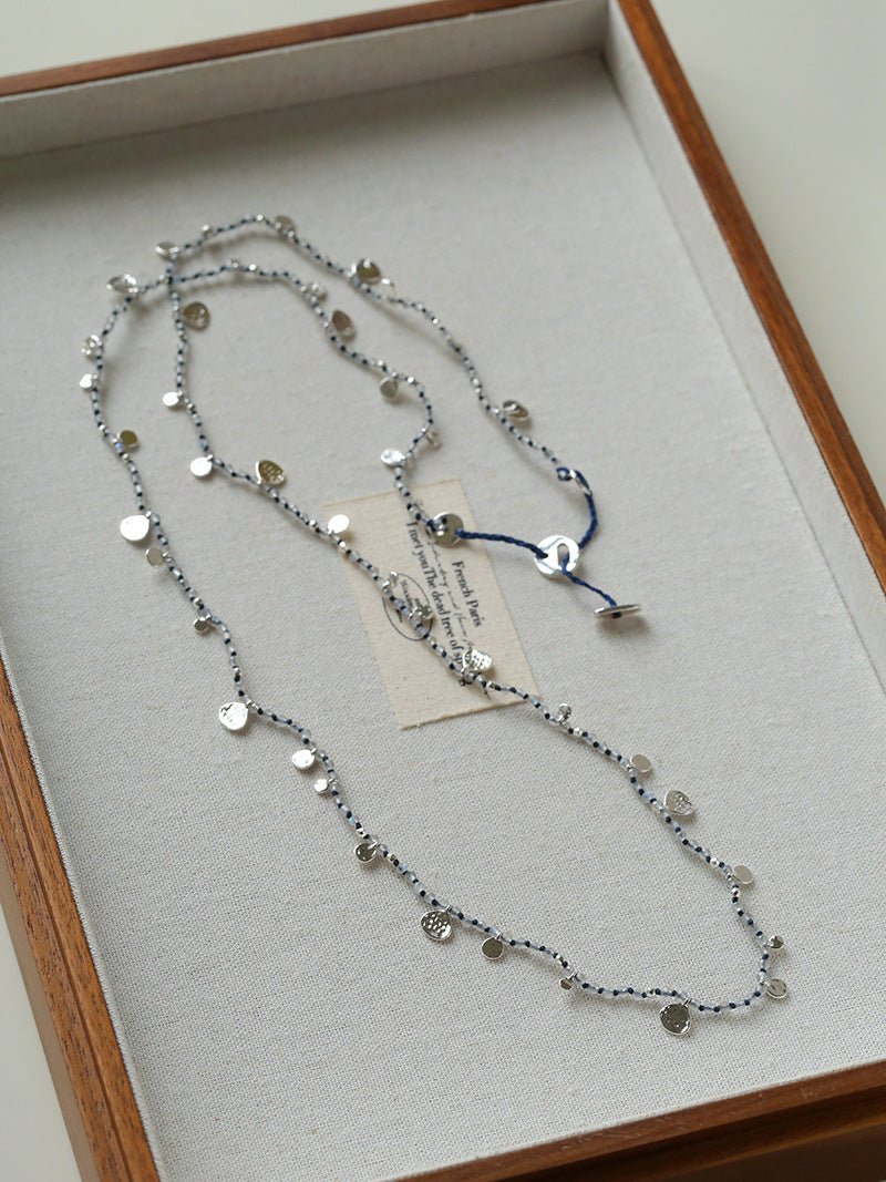 Bohemian Woven Natural Stone Necklace – Silver Accents - floysun