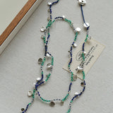 Bohemian Woven Natural Stone Necklace – Silver Accents - floysun