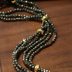 Boho Chic Gold Ore Bead Necklace with Sculpted Heart Pendant - floysun