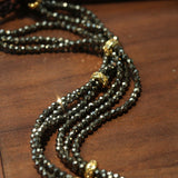 Boho Chic Gold Ore Bead Necklace with Sculpted Heart Pendant - floysun