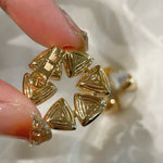 Bold Mother - of - Pearl Triangle Stud Earrings - floysun