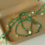 Boundless Spirit Woven Natural Stone Long Necklace - Green Agate - floysun