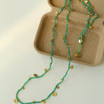 Boundless Spirit Woven Natural Stone Long Necklace - Green Agate - floysun