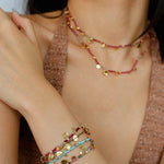 Boundless Spirit Woven Natural Stone Necklace - Red Corundum & Red Spinel - floysun