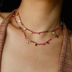 Boundless Spirit Woven Natural Stone Necklace - Red Corundum & Red Spinel - floysun