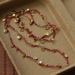 Boundless Spirit Woven Natural Stone Necklace - Red Corundum & Red Spinel - floysun