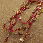 Boundless Spirit Woven Natural Stone Necklace - Red Corundum & Red Spinel - floysun