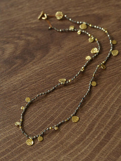 Boundless Spirit Woven Natural Stone Short Necklace - Gold Ore - floysun