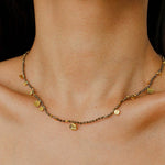 Boundless Spirit Woven Natural Stone Short Necklace - Gold Ore - floysun