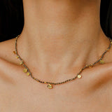 Boundless Spirit Woven Natural Stone Short Necklace - Gold Ore - floysun