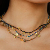 Boundless Spirit Woven Natural Stone Short Necklace - Gold Ore - floysun