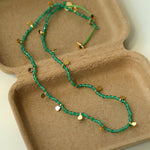 Boundless Spirit Woven Natural Stone Short Necklace - Green Agate - floysun