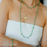 Boundless Spirit Woven Natural Stone Short Necklace - Green Agate - floysun
