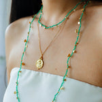 Boundless Spirit Woven Natural Stone Short Necklace - Green Agate - floysun