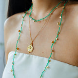 Boundless Spirit Woven Natural Stone Short Necklace - Green Agate - floysun