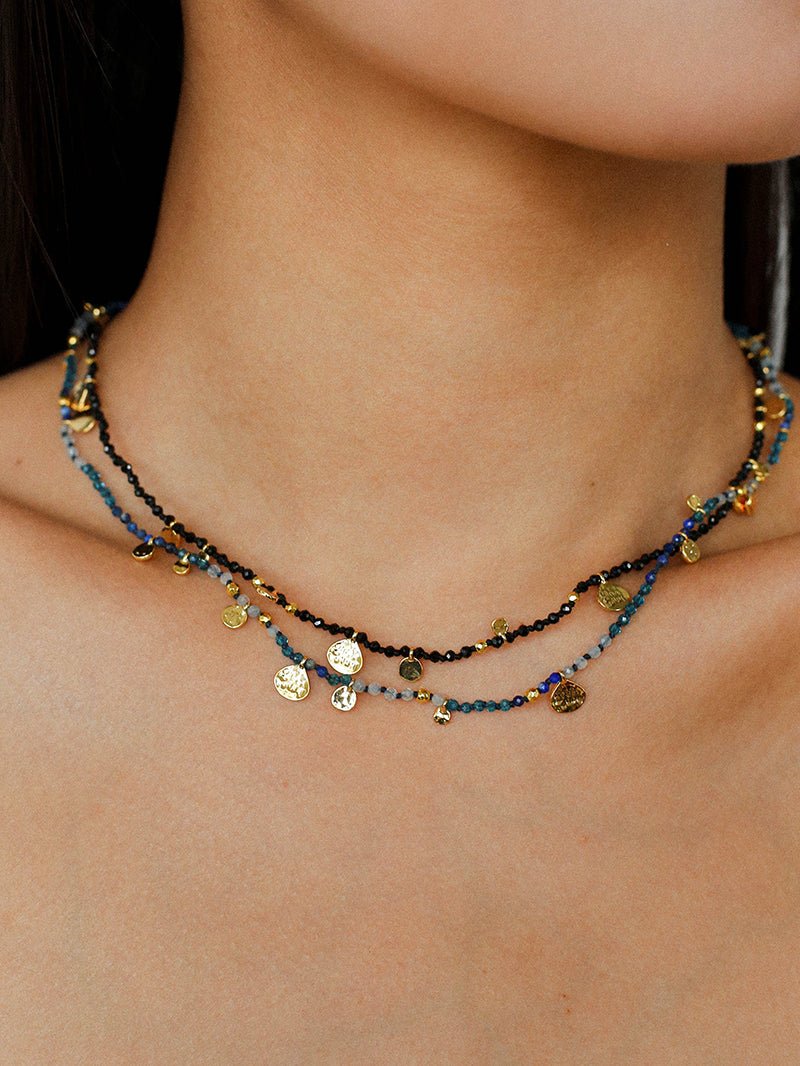 Boundless Spirit Woven Natural Stone Short Necklace - Lapis Lazuli - floysun