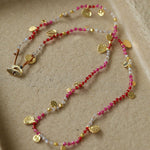 Boundless Spirit Woven Natural Stone Short Necklace - Red Corundum - floysun