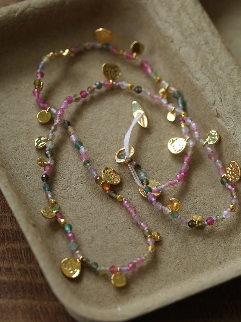 Boundless Spirit Woven Natural Stone Short Necklace - Tourmaline - floysun