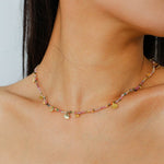 Boundless Spirit Woven Natural Stone Short Necklace - Tourmaline - floysun