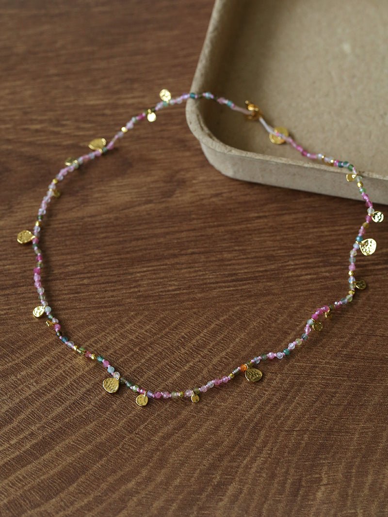 Boundless Spirit Woven Natural Stone Short Necklace - Tourmaline - floysun