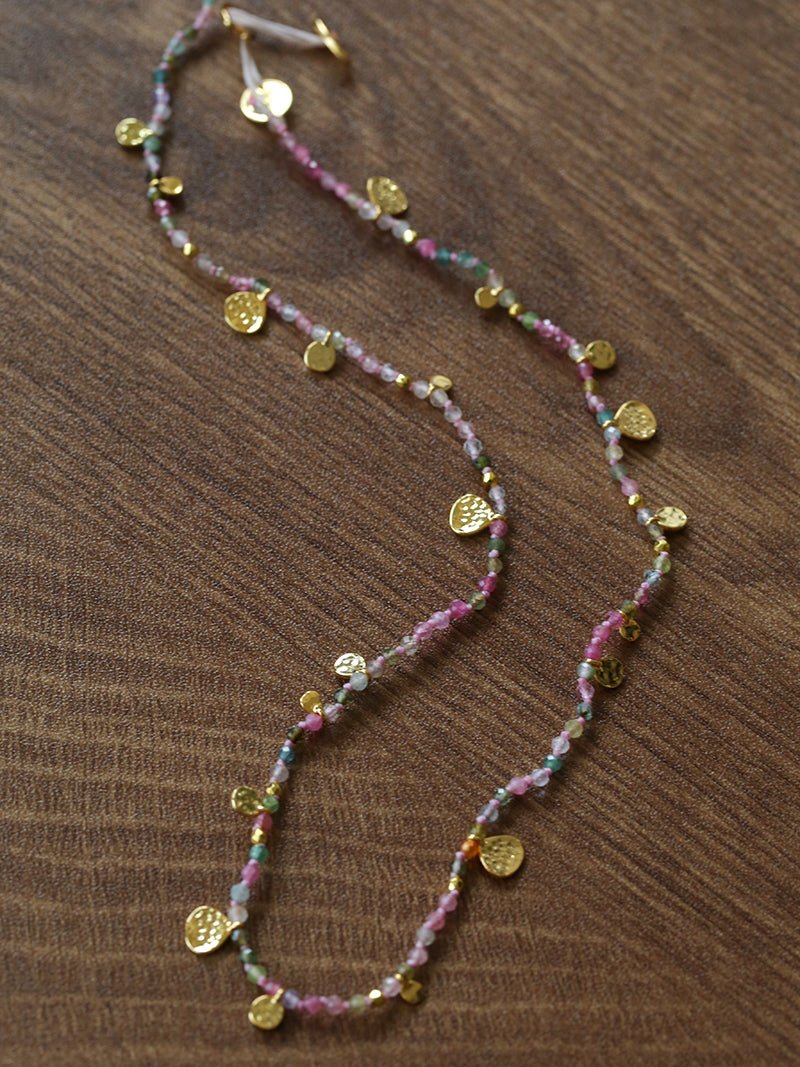 Boundless Spirit Woven Natural Stone Short Necklace - Tourmaline - floysun
